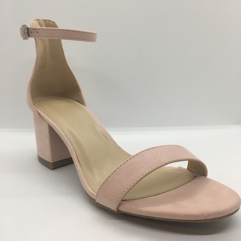 Blush Suede Charlotte Russe Ankle Strap Heels 9